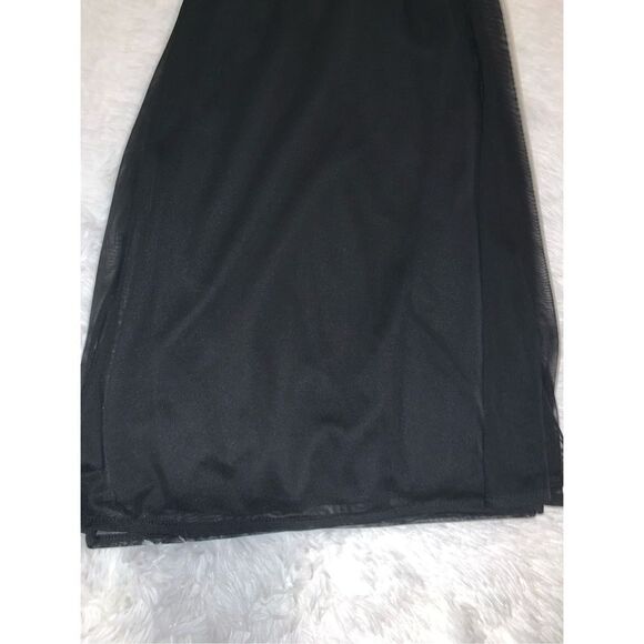 Vintage 90’s Y2K Black Double Layered Chiffon Super Wide Leg Pants Small - Picture 9 of 13